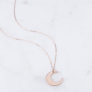 Crescent Moon Necklace, Upside Down Moon, Gold, Silver, Rose Gold Moon Pendant, Moon Necklace, Layered Necklaces, Tusk Moon Necklace image 1