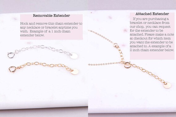 Gold Necklace Extenders 14K Gold Plated Sterling Silver Necklace Extender  Chain Extension Bracelet Extender Gold Necklace Extenders for Women 2inch