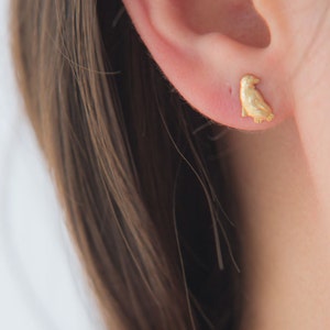 Sterling Silver, Gold Filled Tiny Dainty Penguin Stud Earrings, Tiny Gold Stud Earrings, Dainty Everyday Earrings, Gold Studs, Gift Under 30