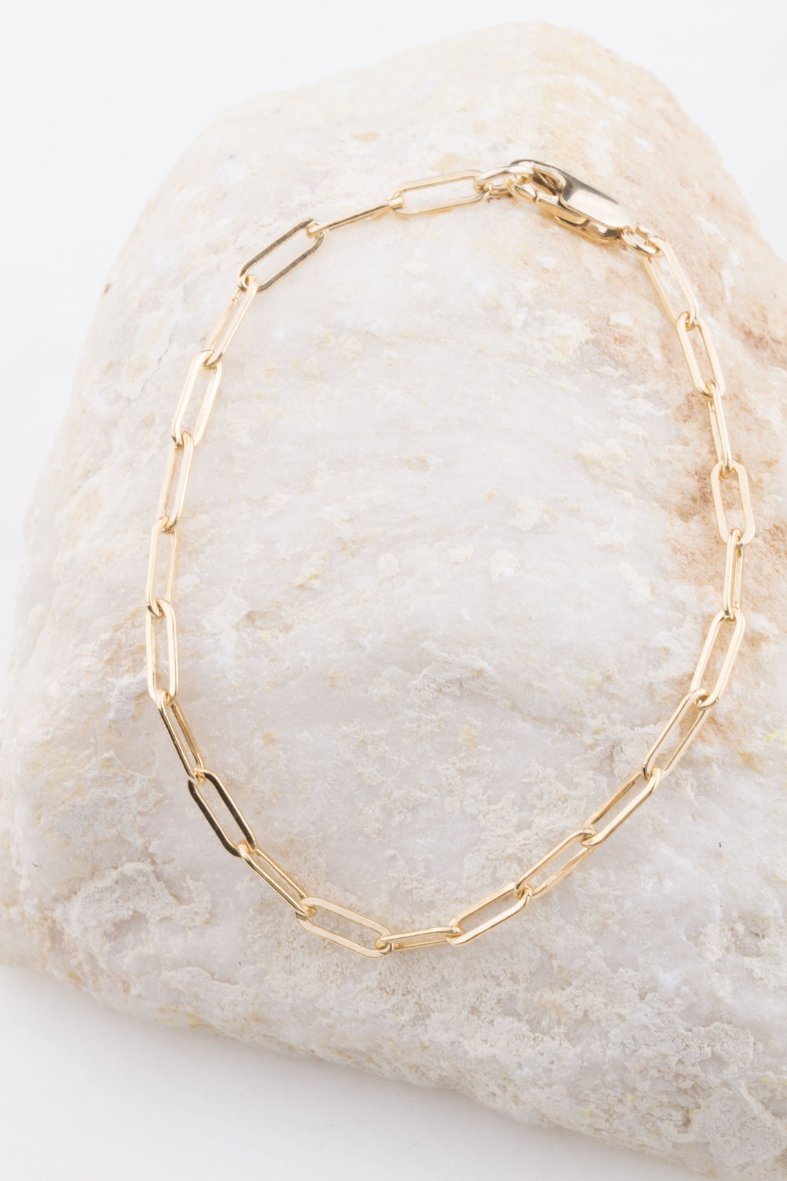 Gold Filled Silver Rose Gold Filled Paper Clip Bracelet Etsy