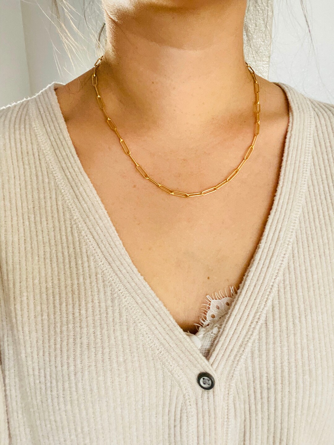 Medium Sturdy Paperclip Chain Necklace main image 1