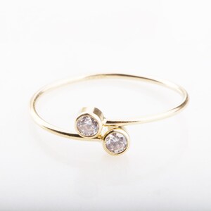 Cubic Zirconia Gold Ring, CZ Gold Filled Ring, Dainty Gold Ring, Statement CZ Ring, Everyday Ring