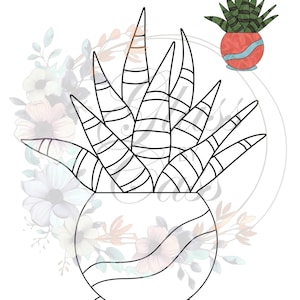 Motif de vitrail attrape-soleil en pot (PDF/JPEG)