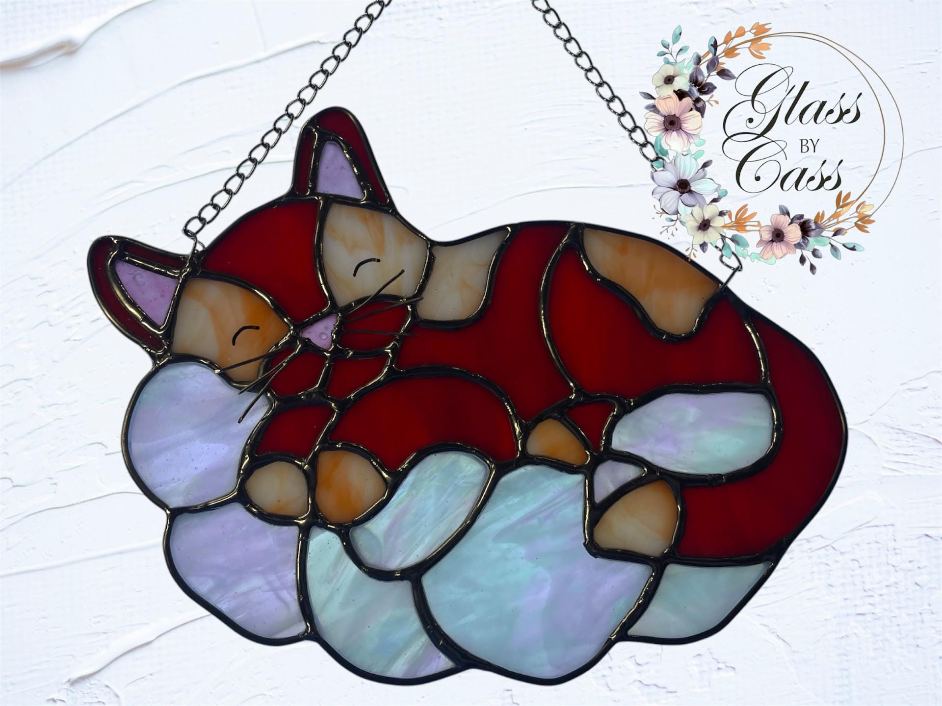 Cat Nap Stained Glass Suncatcher Pattern (PDF & JPEG) - Etsy