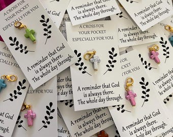 Faith Pocket Hug Cross Keychain, Encouraging Gift