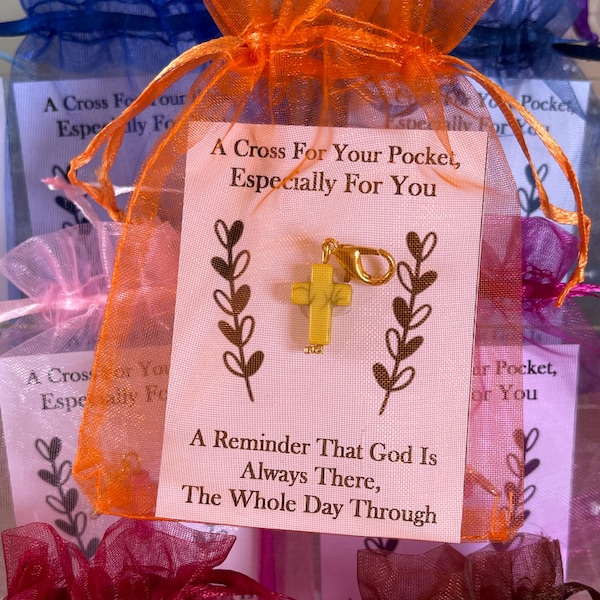 Faith Pocket Hug Cross Keychain, Encouraging Gift