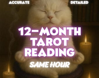 12 Month Tarot Reading, Love Reading, Career, Money & Life Path Guidance, Detailed Tarot Forecast, Finances, Career Spiritual Growth