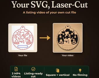 Custom Laser Cutting Video From Your SVG, Listing Video for Laser Cut File Sellers, Animated Product Video, MP4 Digital