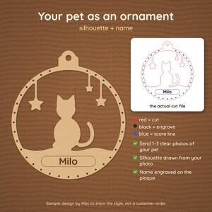 Custom Laser Cut File From Your Photo or Idea, Personalized Ornament SVG DXF PDF, Pet Silhouette, House, Name, Ready in 48-72h image 3