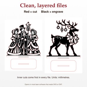 Christmas Shelf Sitter Svg Bundle, 27 Laser Cut Files with Stand, Nutcracker Santa Gnome Nativity, Christmas Decor SVG DXF PDF image 7