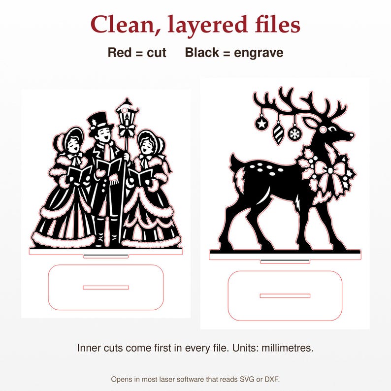 Christmas Shelf Sitter Svg Bundle, 27 Laser Cut Files with Stand, Nutcracker Santa Gnome Nativity, Christmas Decor SVG DXF PDF image 7