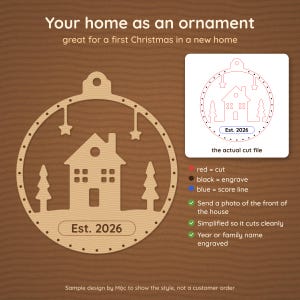 Custom Laser Cut File From Your Photo or Idea, Personalized Ornament SVG DXF PDF, Pet Silhouette, House, Name, Ready in 48-72h image 4