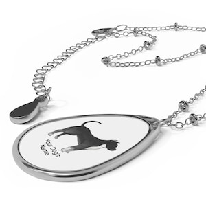 Personalized Pitbull Dog Name Necklace, Custom Pet Jewelry, Oval Pendant Gift, Dog Lover Keepsake, Memorial Necklace