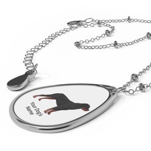 Personalized Rottweiler Dog Necklace, Custom Pet Jewelry, Dog Lover Gift, Pet Memorial Jewelry, Pet Name Necklace