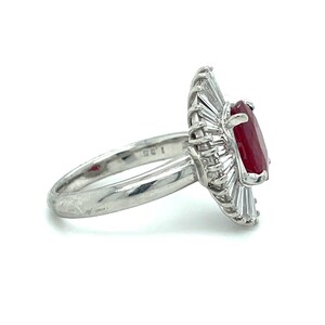 Natural 2.09ctw Ruby Ring With 1.35ctw Natural Diamond Accents In Platinum Weighing 8.1g image 13