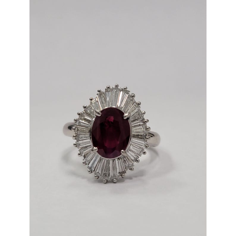 Natural 2.09ctw Ruby Ring With 1.35ctw Natural Diamond Accents In Platinum Weighing 8.1g image 6
