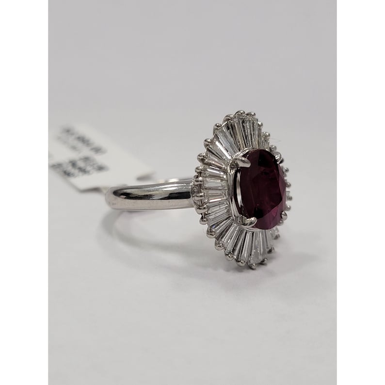 Natural 2.09ctw Ruby Ring With 1.35ctw Natural Diamond Accents In Platinum Weighing 8.1g image 7