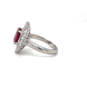 Natural 2.09ctw Ruby Ring With 1.35ctw Natural Diamond Accents In Platinum Weighing 8.1g image 10