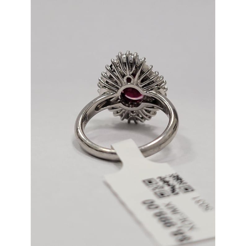 Natural 2.09ctw Ruby Ring With 1.35ctw Natural Diamond Accents In Platinum Weighing 8.1g image 8