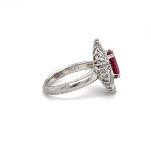 Natural 2.09ctw Ruby Ring With 1.35ctw Natural Diamond Accents In Platinum Weighing 8.1g image 9