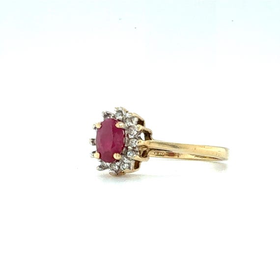 3/4 Ct Ruby Ring & Natural Diamond Accents in 10K… - image 3