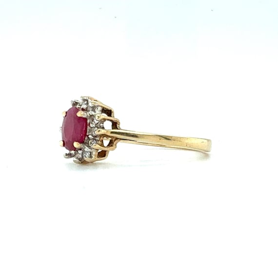3/4 Ct Ruby Ring & Natural Diamond Accents in 10K… - image 4