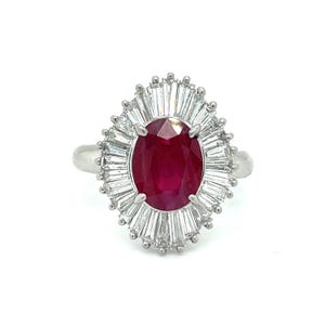 Natural 2.09ctw Ruby Ring With 1.35ctw Natural Diamond Accents In Platinum Weighing 8.1g image 12
