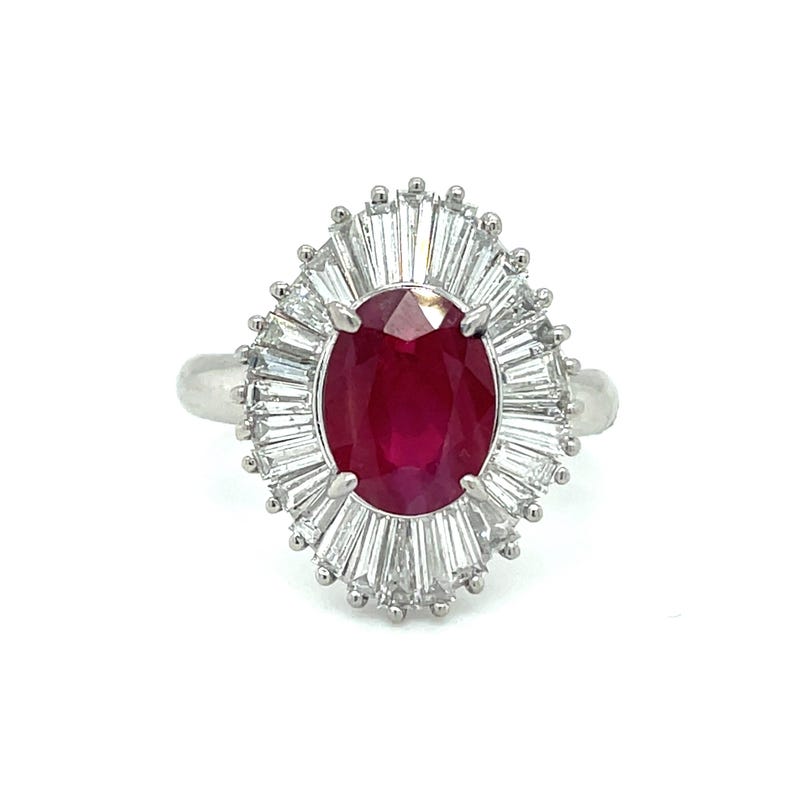 Natural 2.09ctw Ruby Ring With 1.35ctw Natural Diamond Accents In Platinum Weighing 8.1g image 12