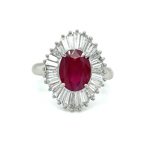 Natural 2.09ctw Ruby Ring With 1.35ctw Natural Diamond Accents In Platinum Weighing 8.1g image 15