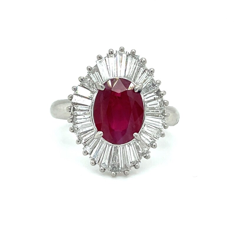 Natural 2.09ctw Ruby Ring With 1.35ctw Natural Diamond Accents In Platinum Weighing 8.1g image 15