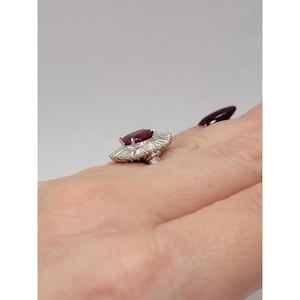 Natural 2.09ctw Ruby Ring With 1.35ctw Natural Diamond Accents In Platinum Weighing 8.1g image 3