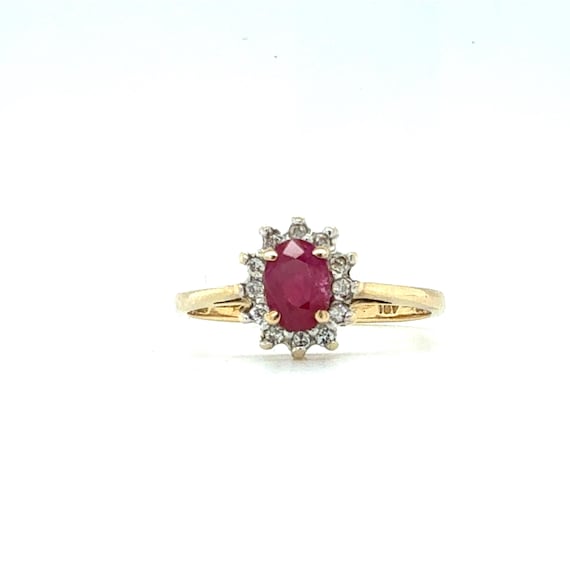 3/4 Ct Ruby Ring & Natural Diamond Accents in 10K… - image 2