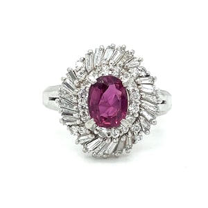 Natural 1.20 Ct Ruby & .65ctw Diamond Ring In Platinum