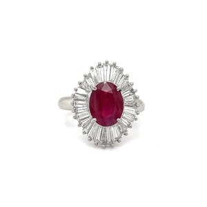 Natural 2.09ctw Ruby Ring With 1.35ctw Natural Diamond Accents In Platinum Weighing 8.1g image 11