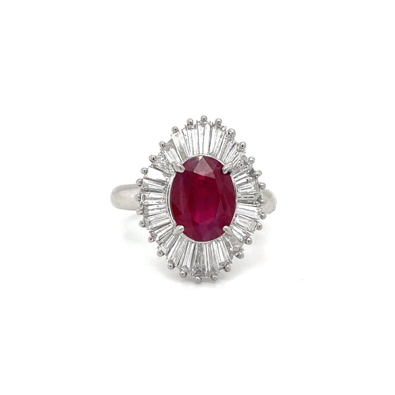Natural 2.09ctw Ruby Ring With 1.35ctw Natural Diamond Accents In Platinum Weighing 8.1g image 11