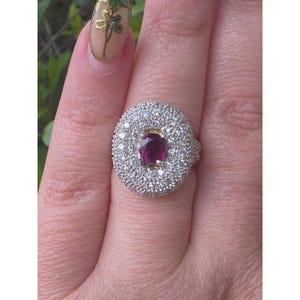 Beautiful Natural 1.18ctw GIA Certified Ruby Ring Set In Heavy 11.84g Gold With 1ctw Diamond Accents Size 6.75
