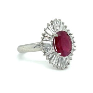 Natural 2.09ctw Ruby Ring With 1.35ctw Natural Diamond Accents In Platinum Weighing 8.1g image 14