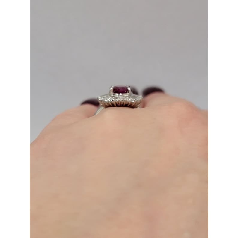 Natural 2.09ctw Ruby Ring With 1.35ctw Natural Diamond Accents In Platinum Weighing 8.1g image 4