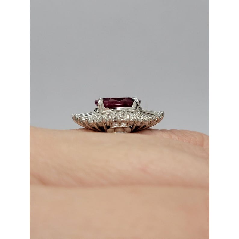 Natural 2.09ctw Ruby Ring With 1.35ctw Natural Diamond Accents In Platinum Weighing 8.1g image 5