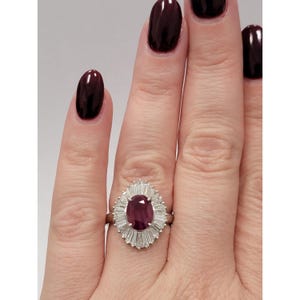 Natural 2.09ctw Ruby Ring With 1.35ctw Natural Diamond Accents In Platinum Weighing 8.1g image 1