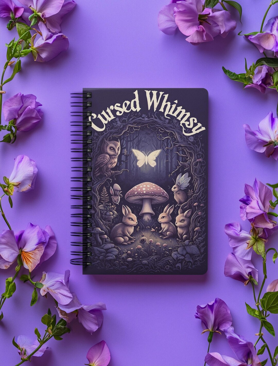 Whimsy Notebook Deco Journal Cursed Whimsy Gothic Woodland Journal Spiral Notebook With ...