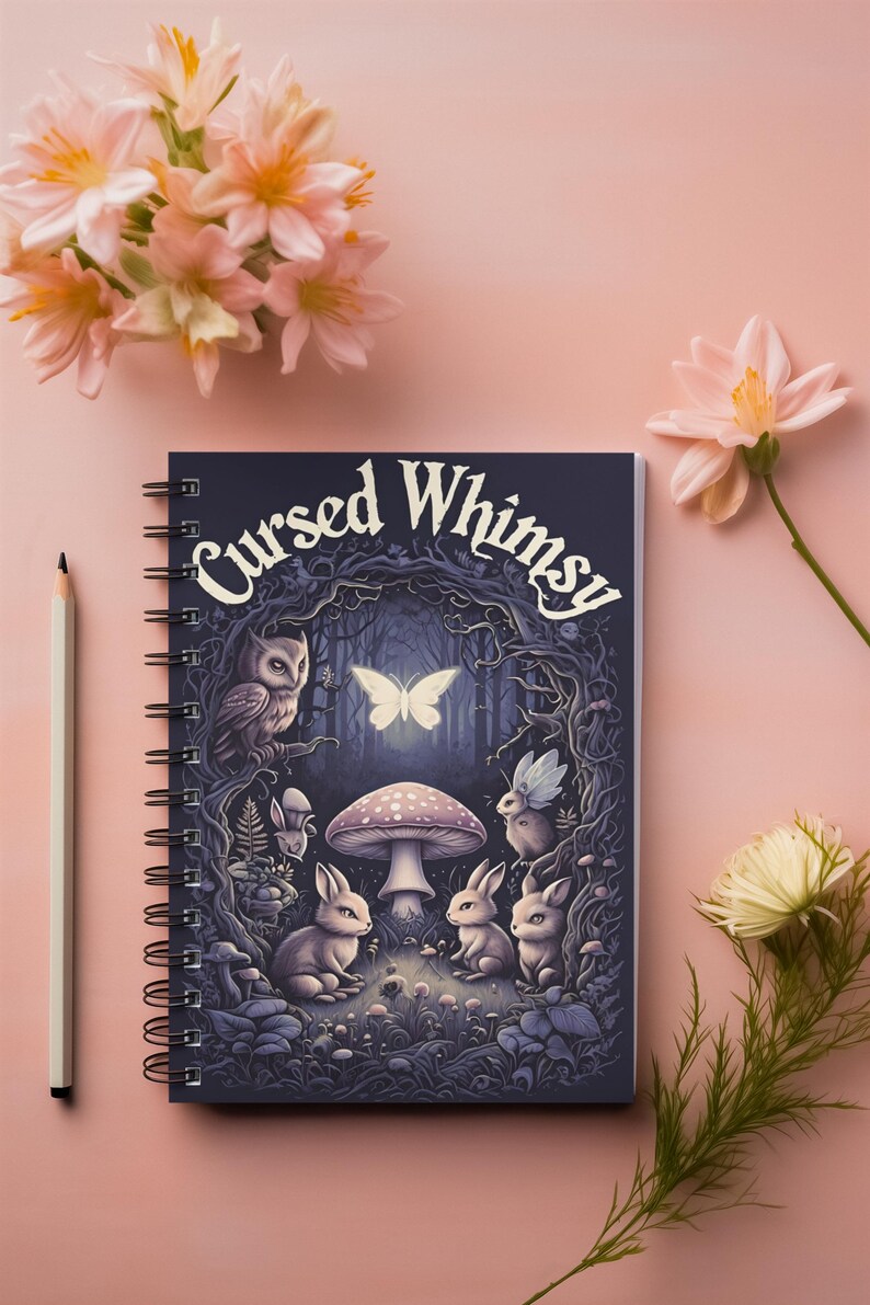 Whimsy Notebook Deco Journal Cursed Whimsy Gothic Woodland Journal Spiral Notebook With ...