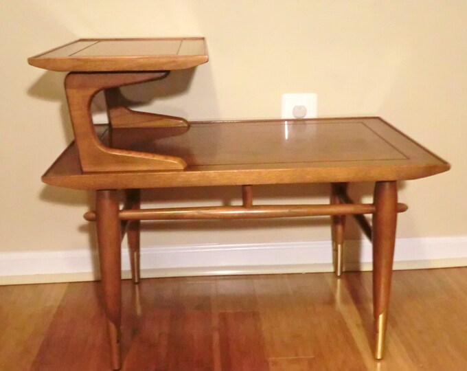 Mid Century Two Tier Lane Side Table Etsy