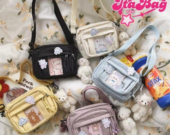 Kawaii Ita Bag Crossbody – Transparent Y2K Shoulder Bag – Harajuku Pin Display Bag – Anime Merch Bag – Cute Aesthetic Purse - Japan Bag