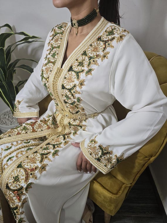 white silk kaftan dress White Caftan Dress For Women | White Kaftan Wedding Moroccan Dress | White Kaftan | White Caftan