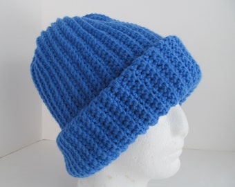 XL Mens Winter Hat Light Blue Cap Beanie Size Extra Large Thick Cold Weather Men's Gift Big Head Big Hair