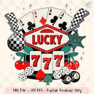 Feeling Lucky Collage Sublimation PNG | Western Png | Turquoise Clipart | Trendy Cowgirl Design | Retro Casino Graphic | Shirt Design