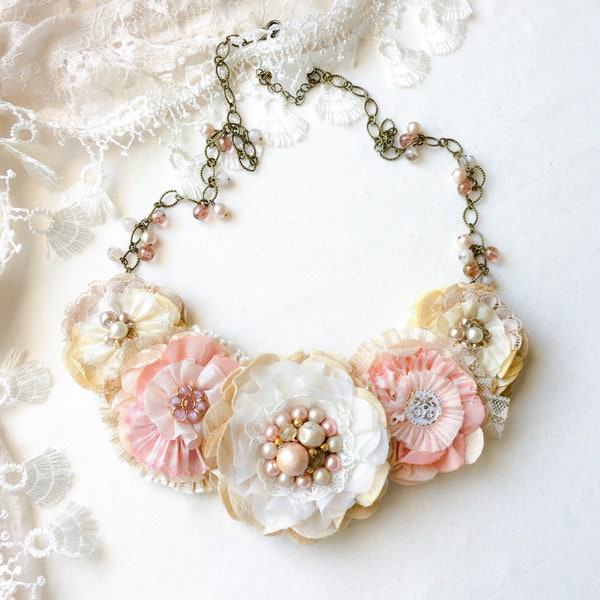 Pink - Handcrafted Fab Artwork Necklace main image 1