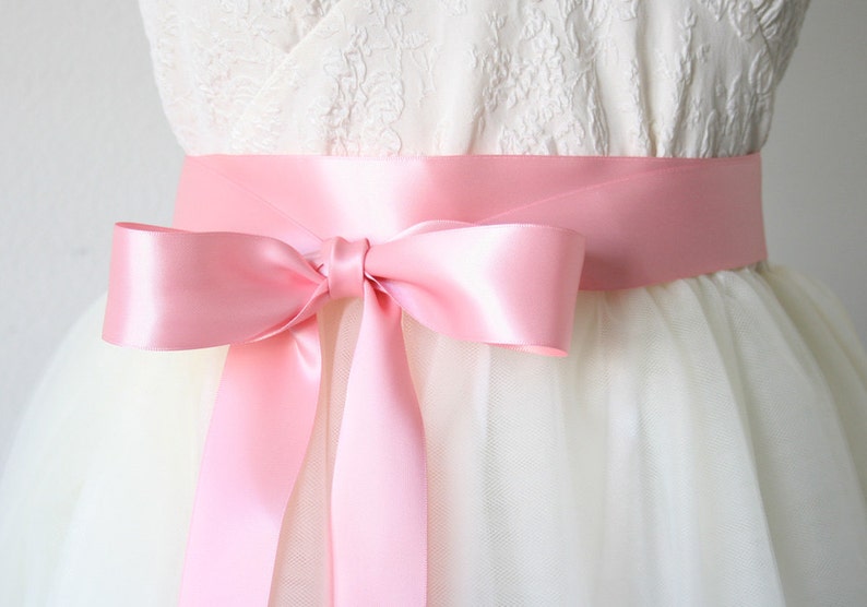 Peony Pink Ribbon Sash Bridal Belt Bridesmaid Dress Flower Girl Dress Sash Satin Ribbon Belt for Dress