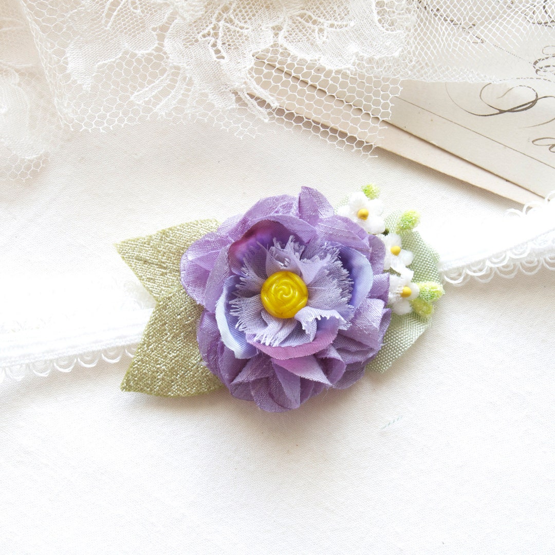 Bridal Garter Lavender Wedding Garter Bridesmaid Gifts Floral Garter
